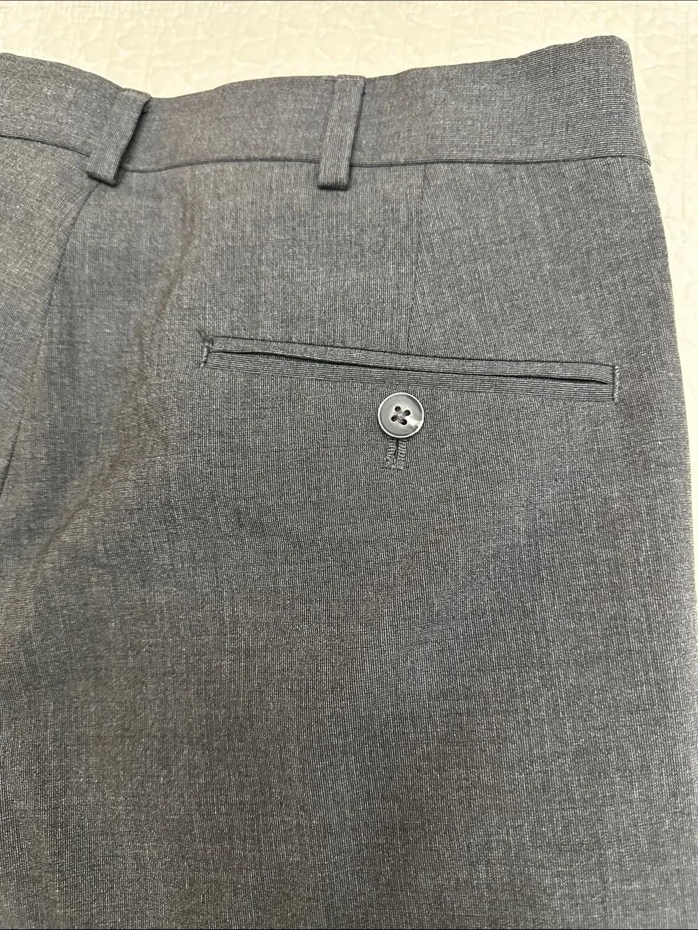 Saddlebred Dress Pants 32x32 Classic Straight-Leg Dress Pants in Charcoal Gray